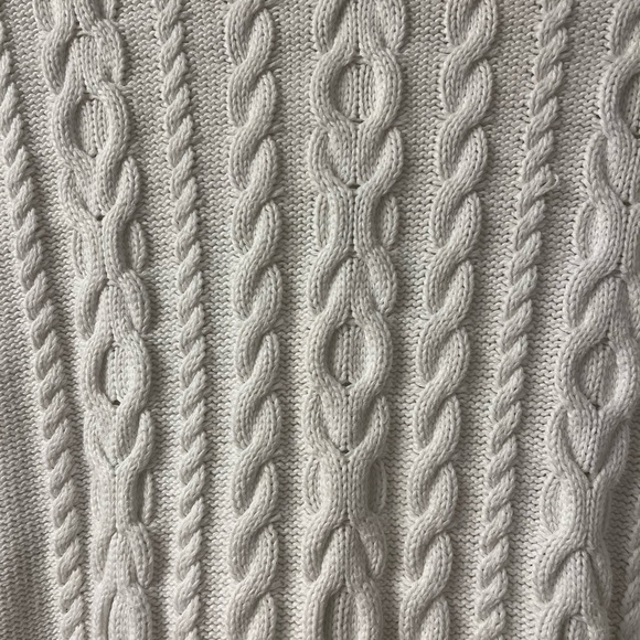 L.L. Bean Women's Cream Cable Knit Sweater - Picture 2 of 8